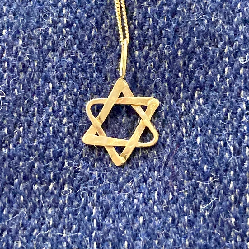 White gold necklaces  Gold Star of David Necklace