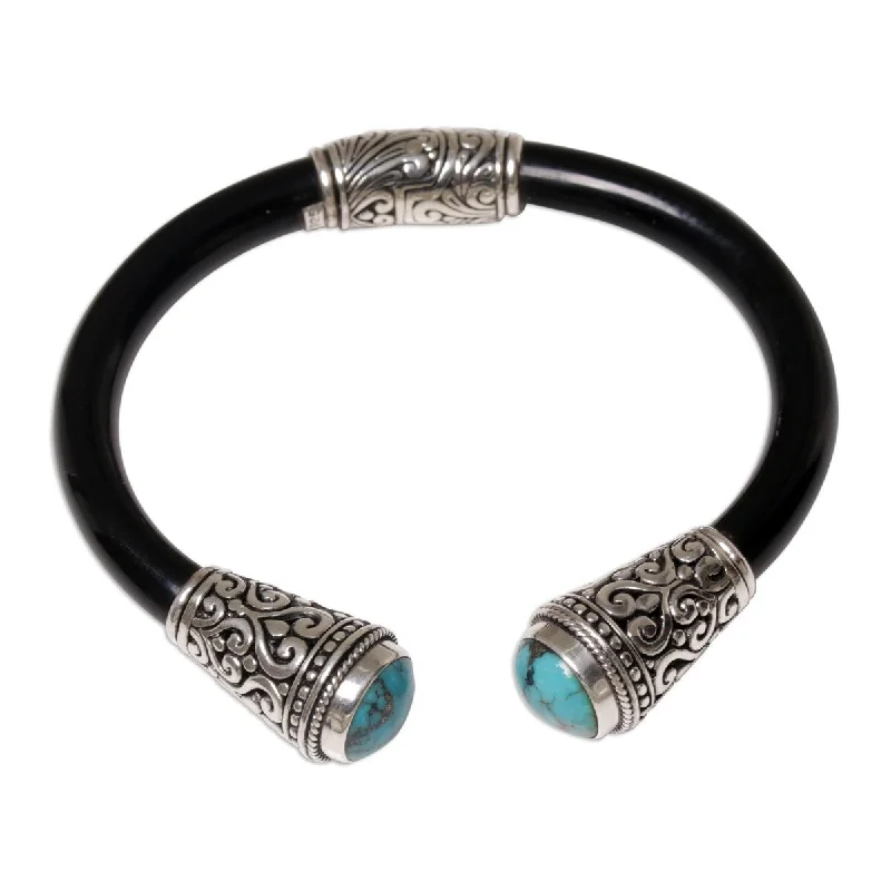 Geometric bracelets  NOVICA Beauty of Bali, Turquoise cuff bracelet