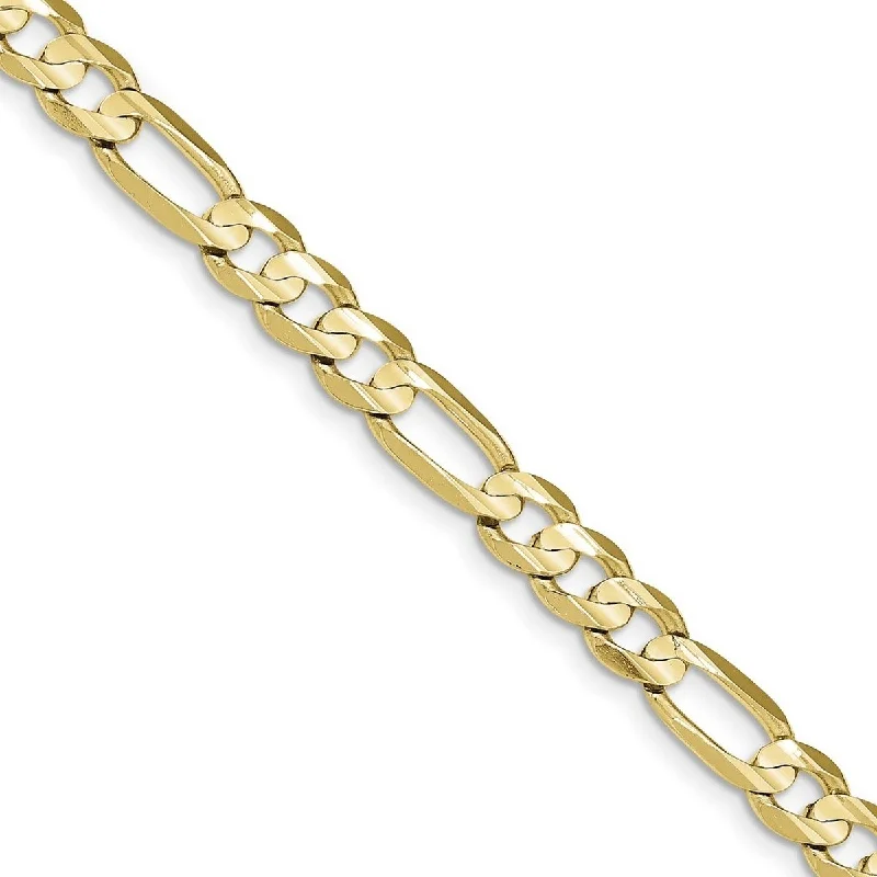 Blue sapphire bracelets  Curata 10k Yellow Gold 7.5mm Solid Polished Light Figaro Chain Bracelet