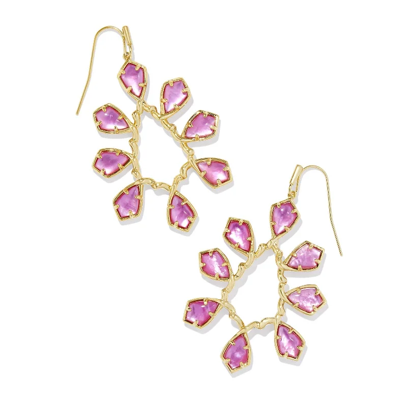 Bold tassel earringsKendra Scott | Camry Gold Open Frame Drop Earrings in Azalea Illusion