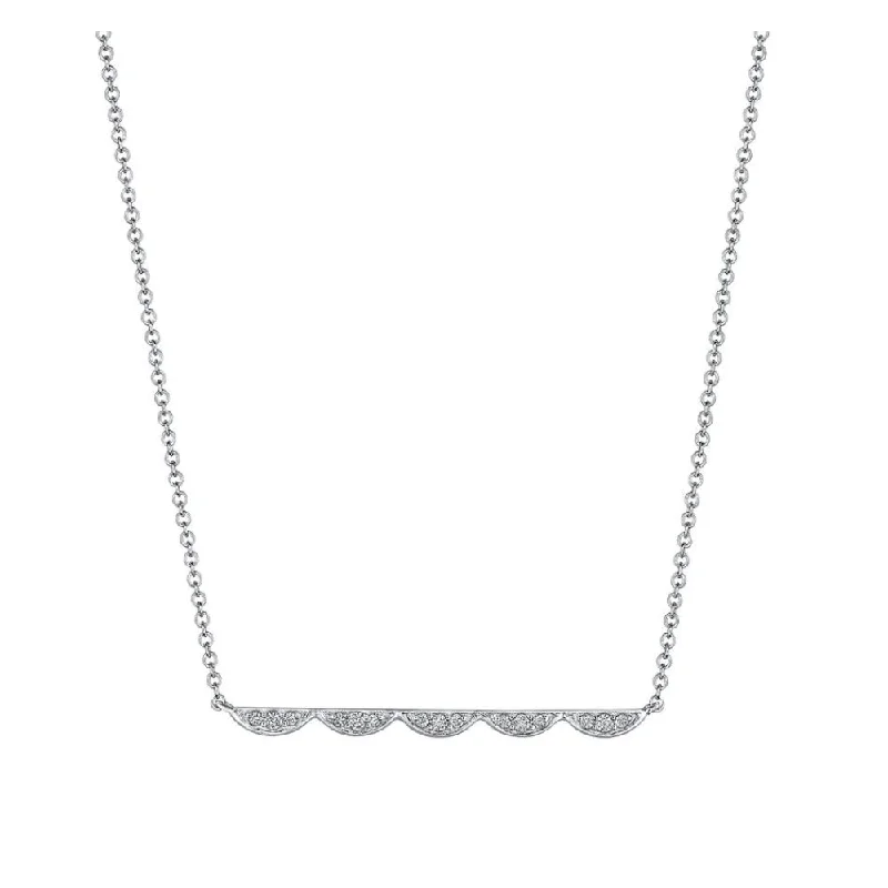 White pearl necklaces  Tacori Closed Crescent Diamond Necklace