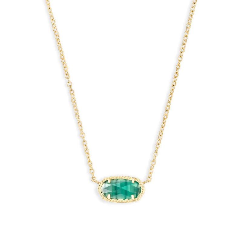 Star-shaped necklaces  Kendra Scott Elisa Gold Pendant Necklace in Emerald Cats Eye