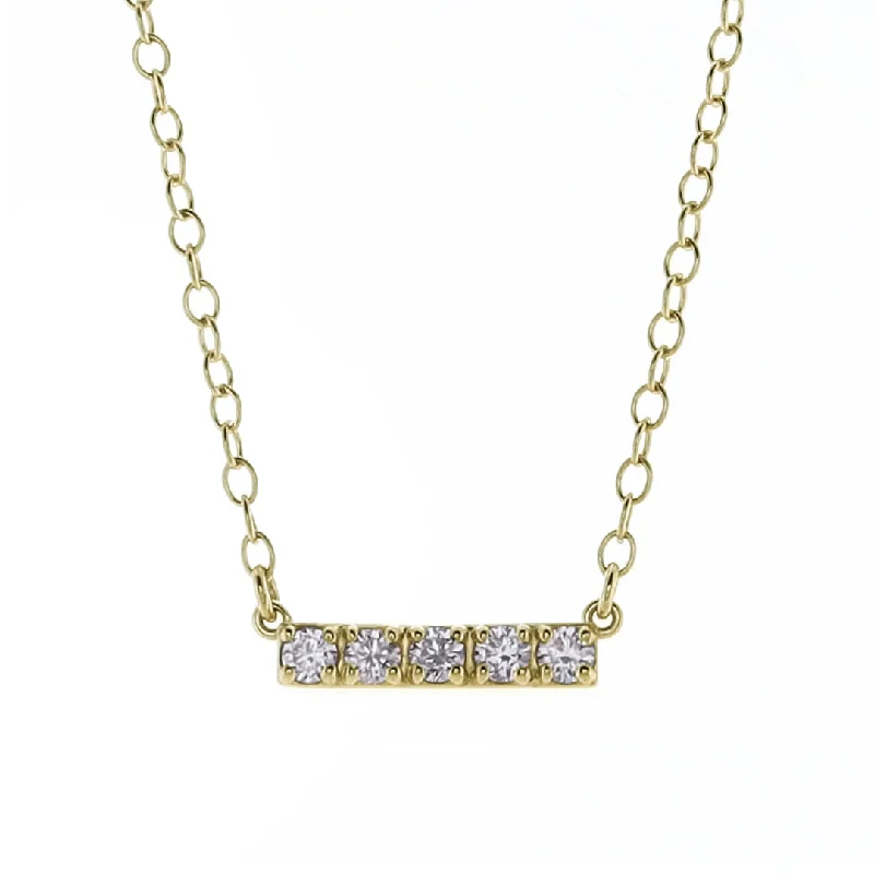 Budget-friendly necklaces  enewton couture 14kt Gold and Diamond Significance Bar Necklace - Five Diamonds