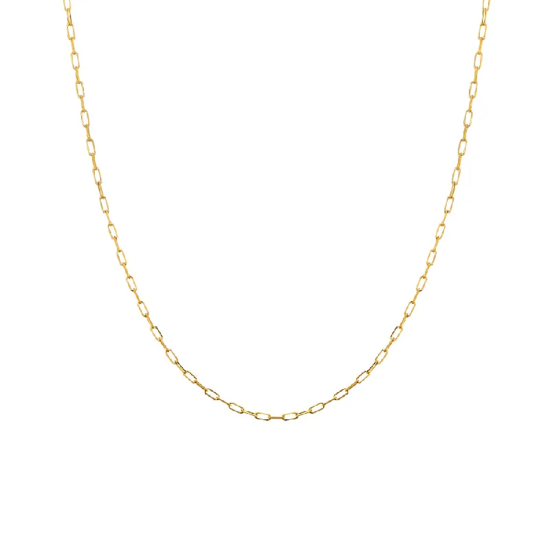 Choker necklaces for women  14k Yellow Gold Paperclip Chain Necklace