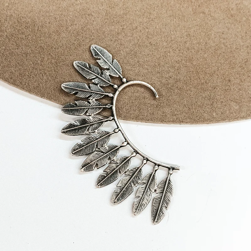 Affordable earrings underNavajo | Navajo Handmade Sterling Silver 11 Feather Ear Cuff