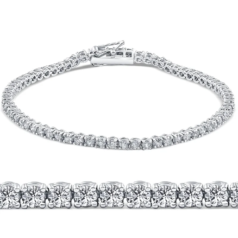 Zodiac sign bracelets  2 1/2ct VS Diamond Tennis Bracelet White Gold 7" Double Lock Clasp