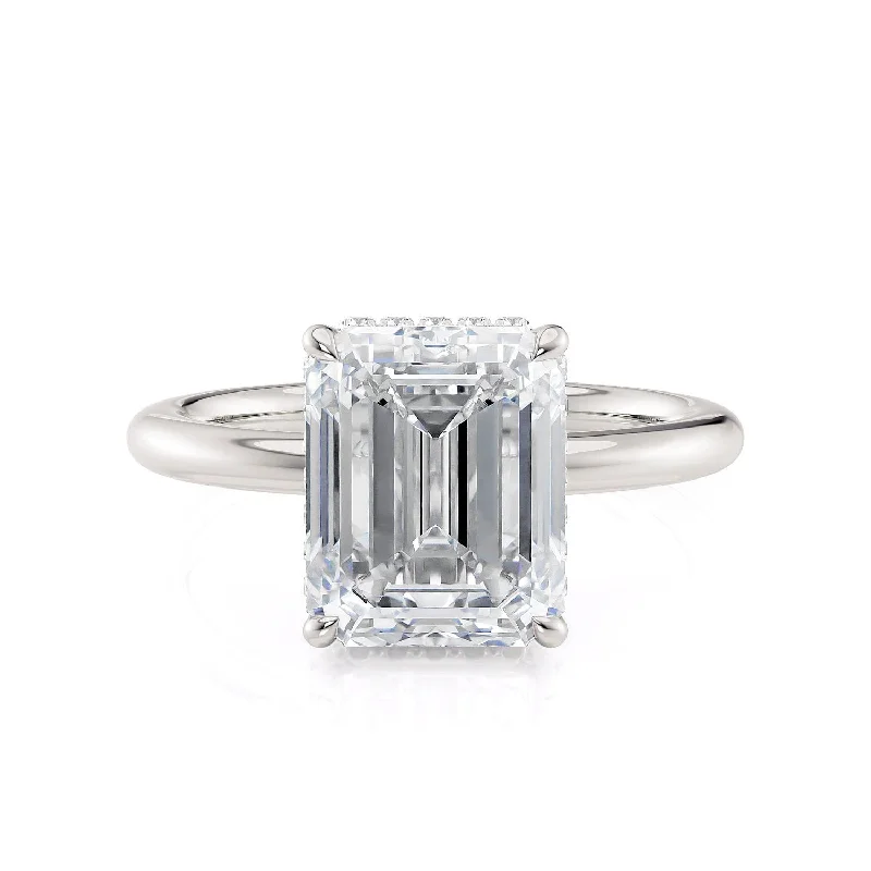 CROWN R750-3EM Emerald-Cut Diamond Solitaire