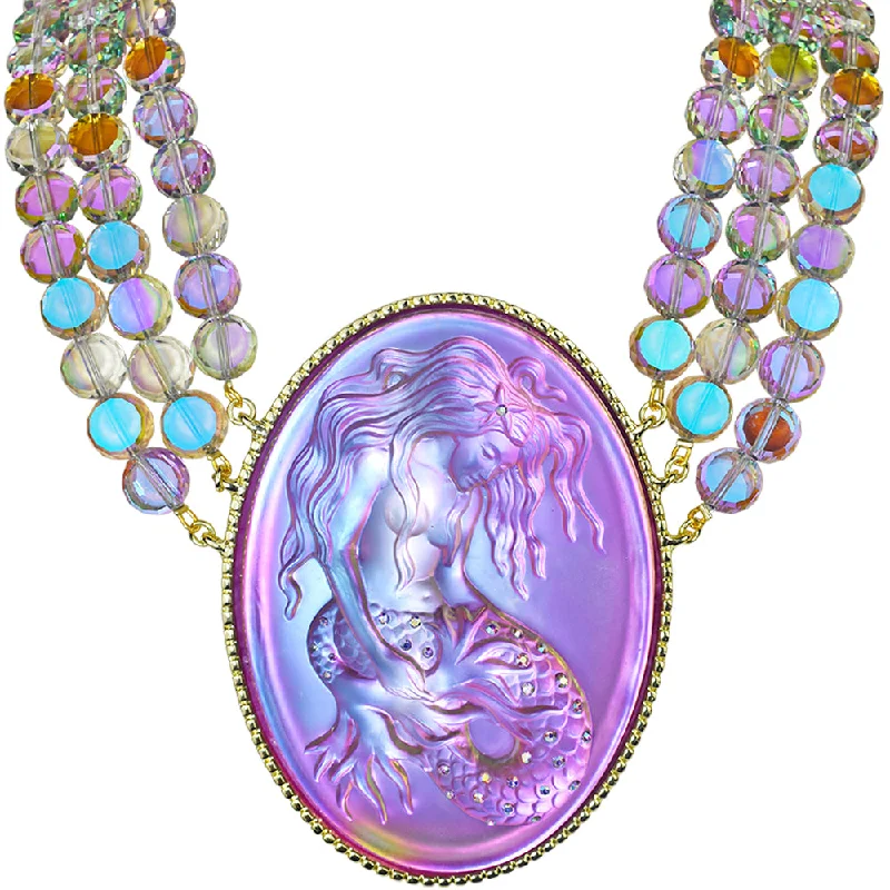 Heart-shaped necklaces  Mystic Lorelei Mermaid Wild Freedom Necklace (Goldtone/Mystic Iridis)