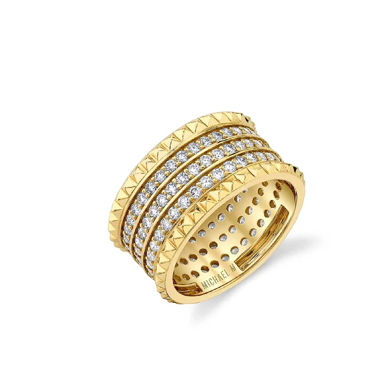 Tetra Triple Pavé Band