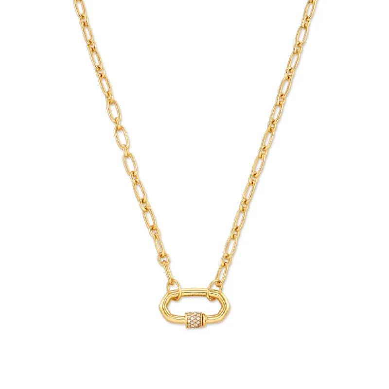 Autumn leaf necklaces  Kendra Scott Bristol 18k Gold Vermeil Link Necklace in White Sapphire