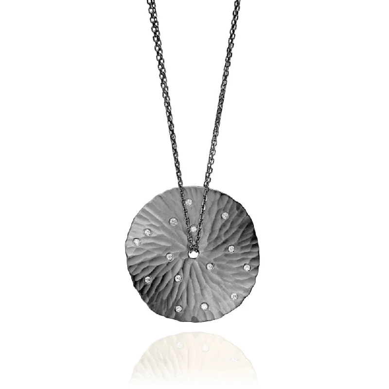 Black necklaces for women  Toby Pomeroy Eco Silver Hammered Disc Pendant Necklace