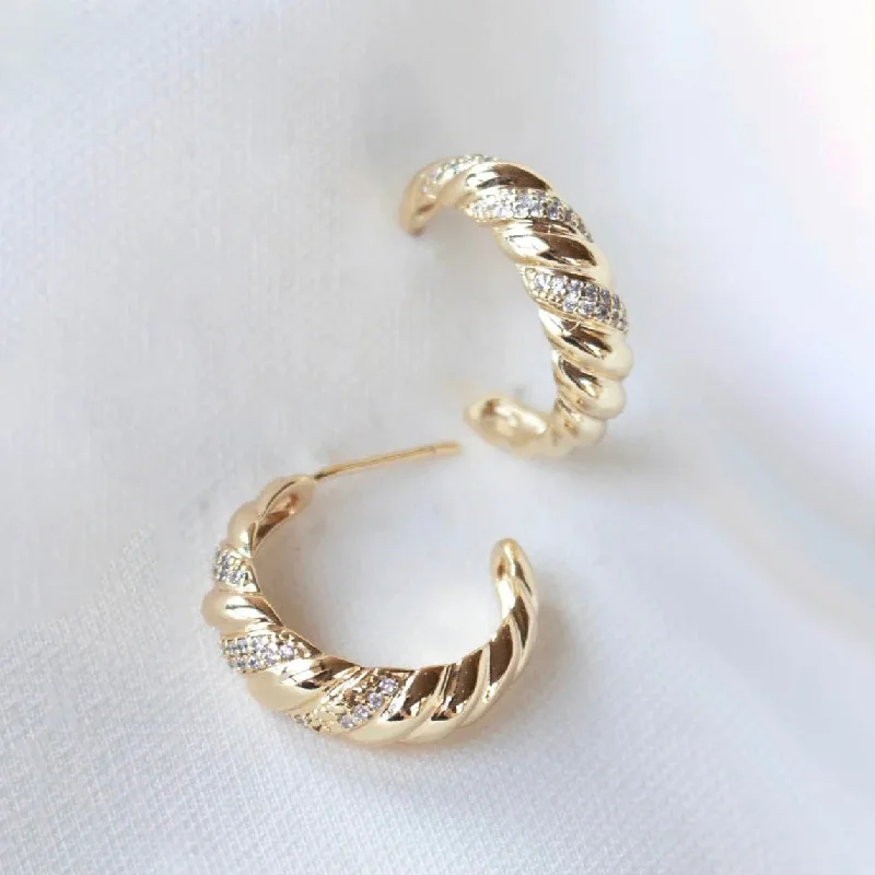 Engraved earringsKinsey Designs | Luca Gold Tone Hoop Earrings