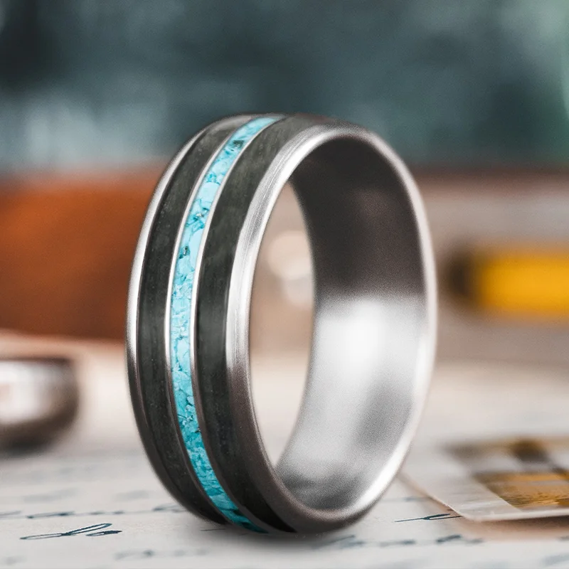 Three-stone ringsCustom Design - 3-Inlay Narrow Center Ring -tJEyyeSzuHT9KkG3sEnYx25