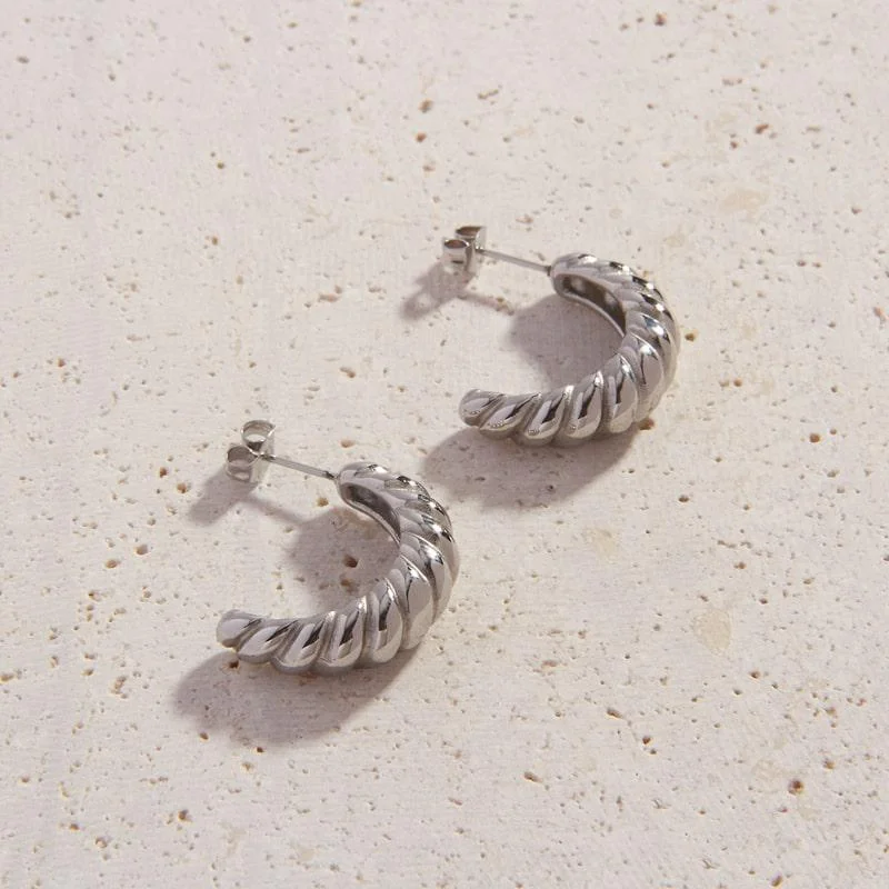 Summer beach earringsSilver Athena Hoops