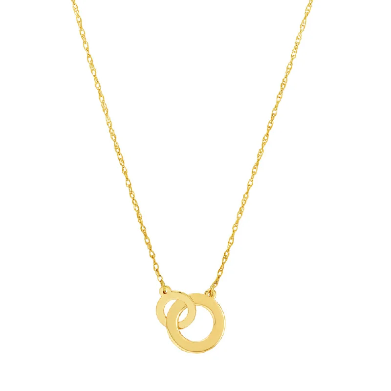 Gold pendant necklaces  14k Interlocked Circles Necklace