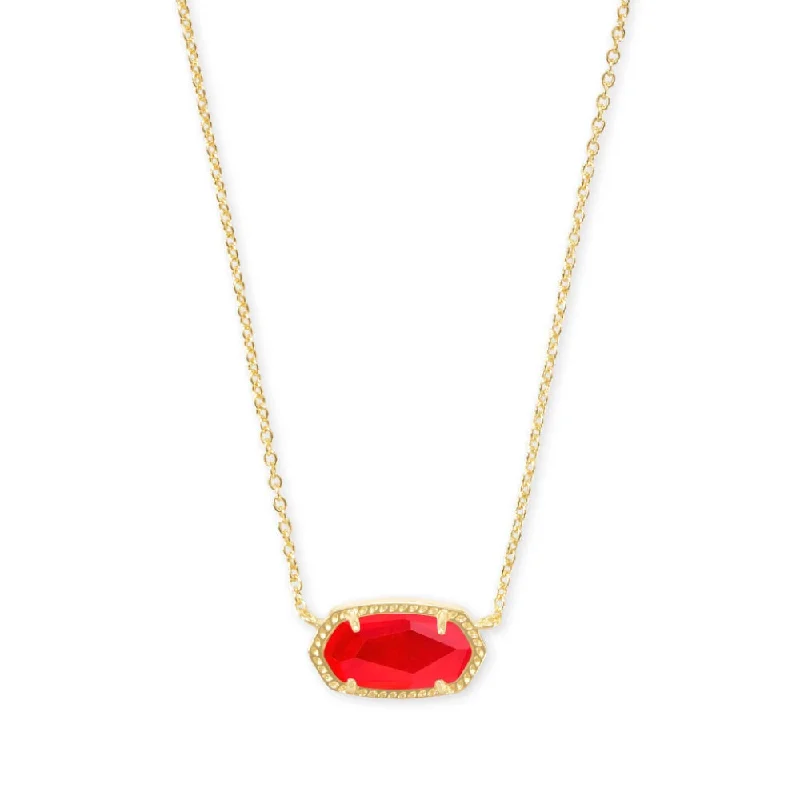 Sterling silver necklaces  Kendra Scott Elisa Gold Pendant Necklace in Red Illusion