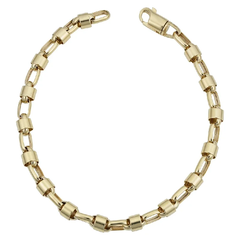 Vintage-inspired bracelets  Men's 14k Yellow Gold 5.5 millimeters Bullet Link Bracelet (9 inches)