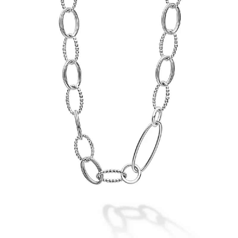 Crystal charm necklaces  Lagos Signature Caviar Sterling Silver Link Necklace