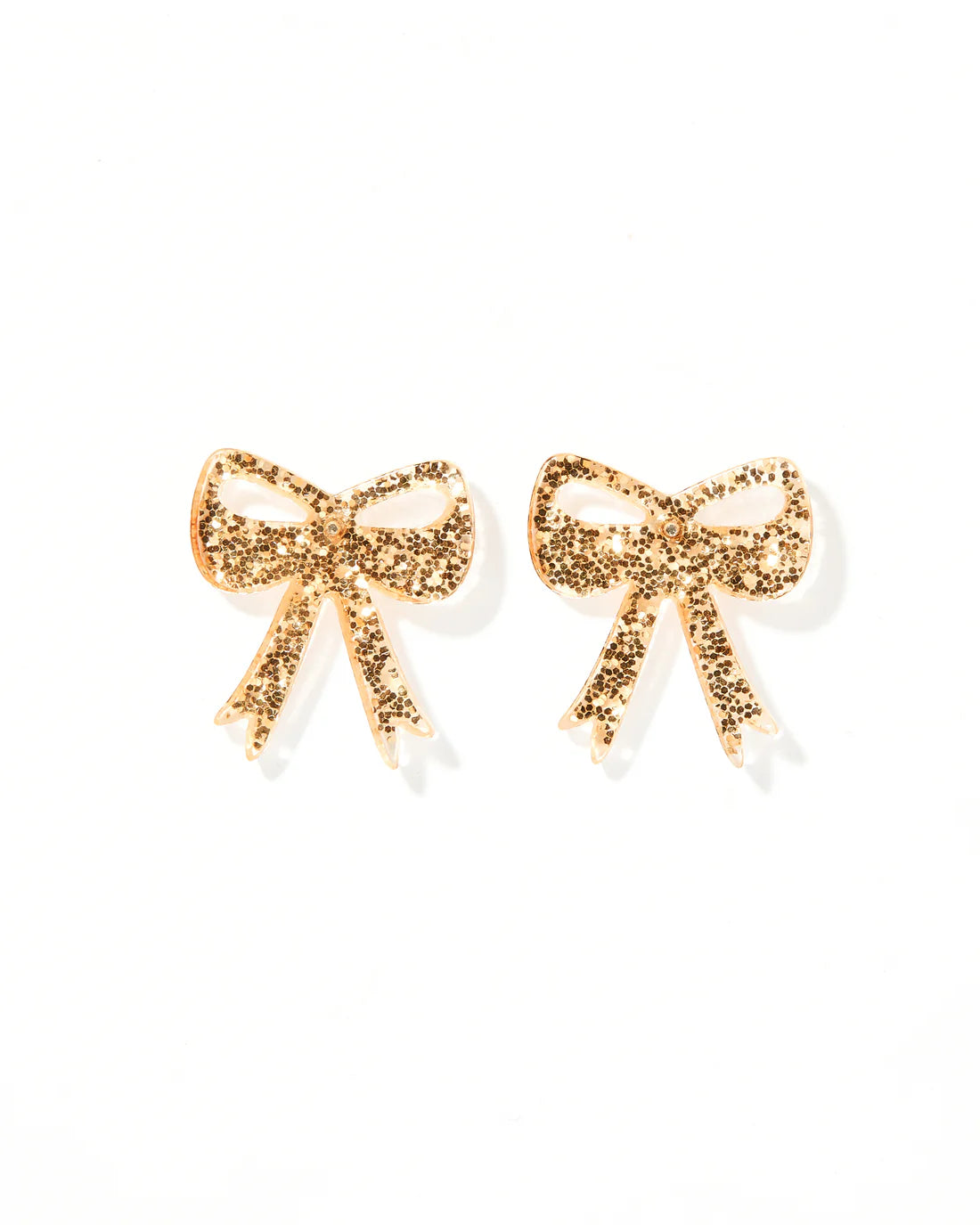 Black and gold earringsLinny Co | Sophia Bow Stud Earrings in Gold Glitter