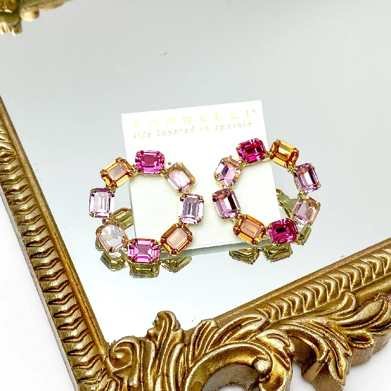 Trendy geometric earringsSorrelli | Octavia Statement Earrings in Bright Gold Tone and First Kiss