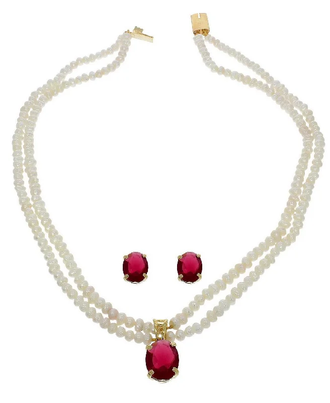 Luxury necklaces over $500  Elegant Pearl Necklace Set