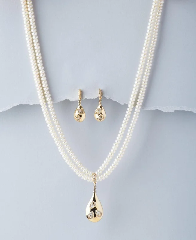 Autumn leaf necklaces  Elegant Pearl Necklace Set