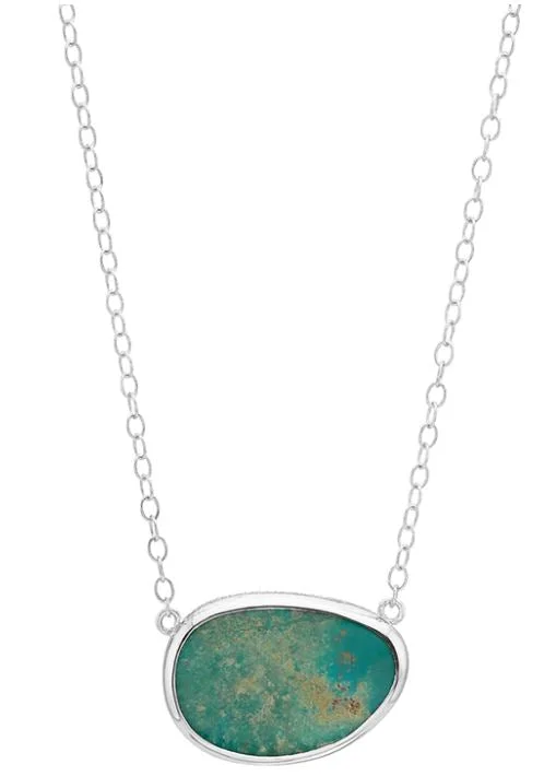 Gold pendant necklaces  Anna Beck Sterling Silver Large Asymmetrical Turquoise Necklace