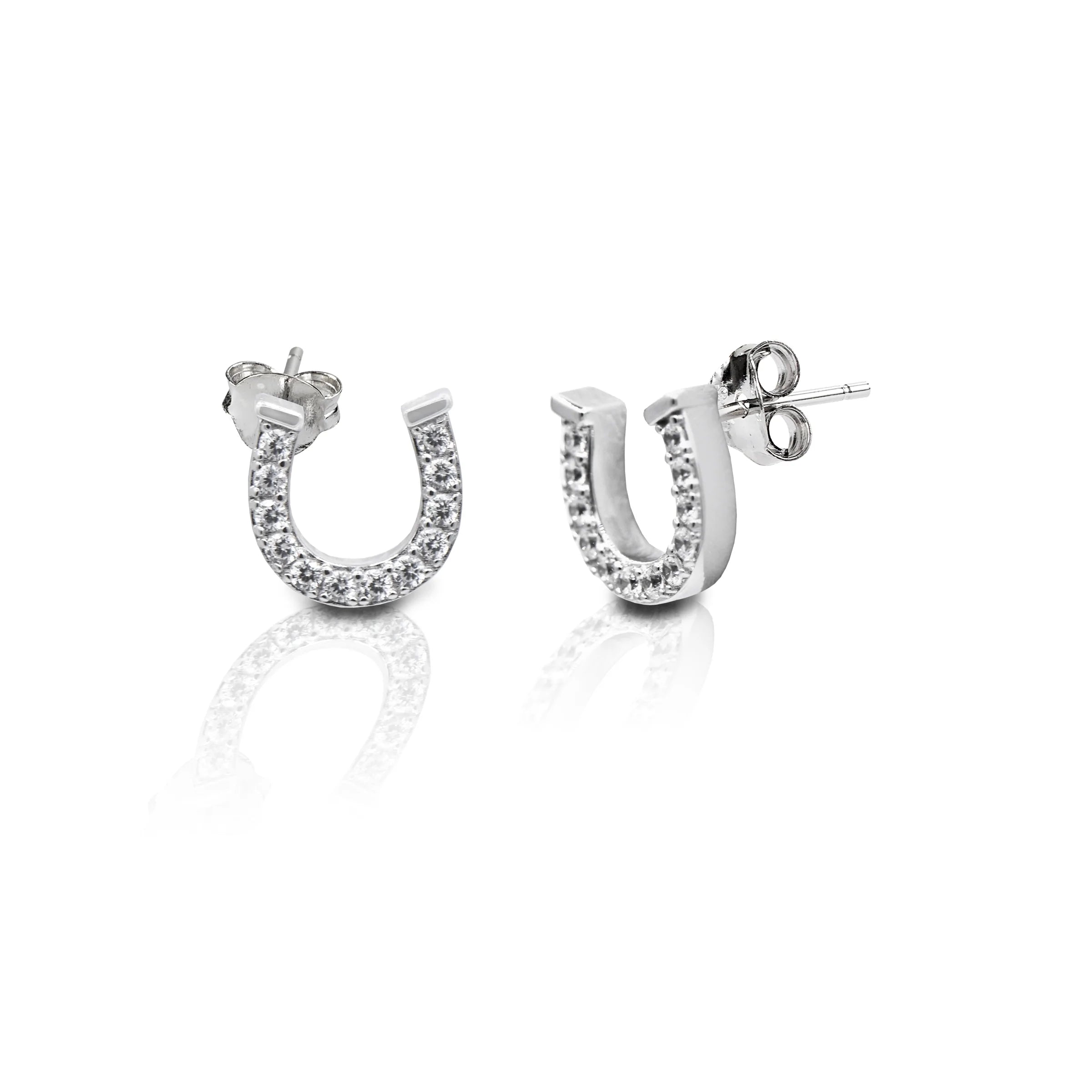 Asymmetrical earringsKelly Herd Pave Horseshoe Earrings-Sterling Silver