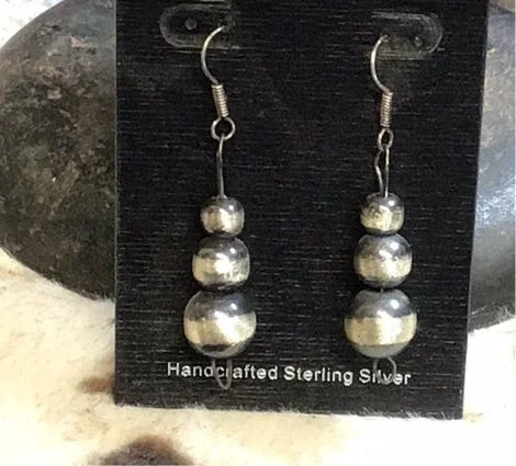 Adjustable earringsNavajo 3 Pearl Dangle Earrings