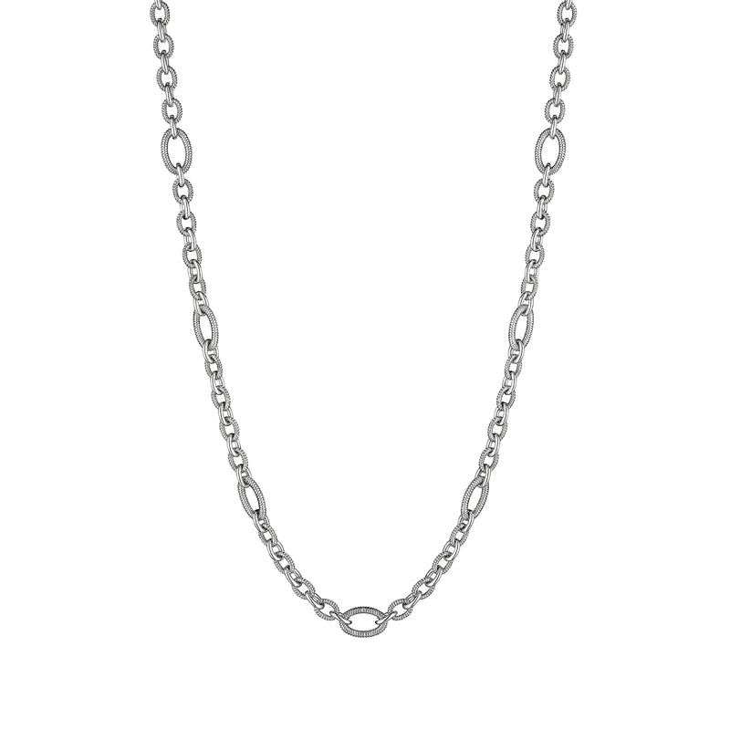 Asymmetrical necklaces  Judith Ripka Sterling Silver Eternity Signature Link Necklace