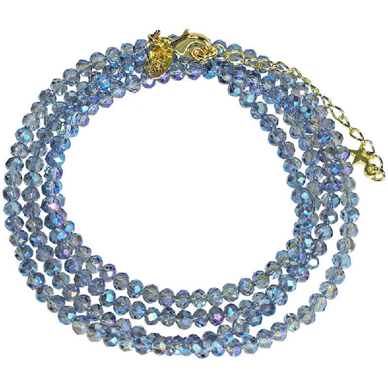 Statement necklaces for women  Shimmer Bead 32" Necklace (Goldtone/Mystic Blue)