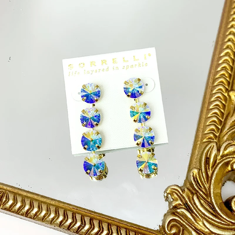 Non-tarnish earringsSorrelli | Mara Statement Earrings in Bright Gold Tone with Aurora Borealis Crystals