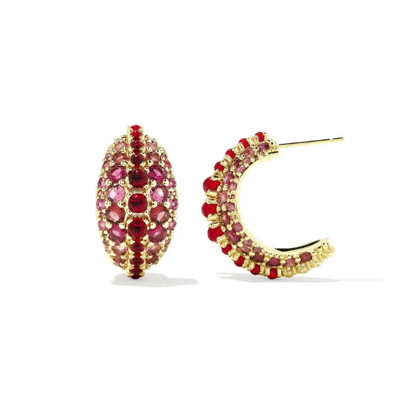 Classic pearl stud earringsKendra Scott | Krista Gold Hoop Earrings in Red Mix