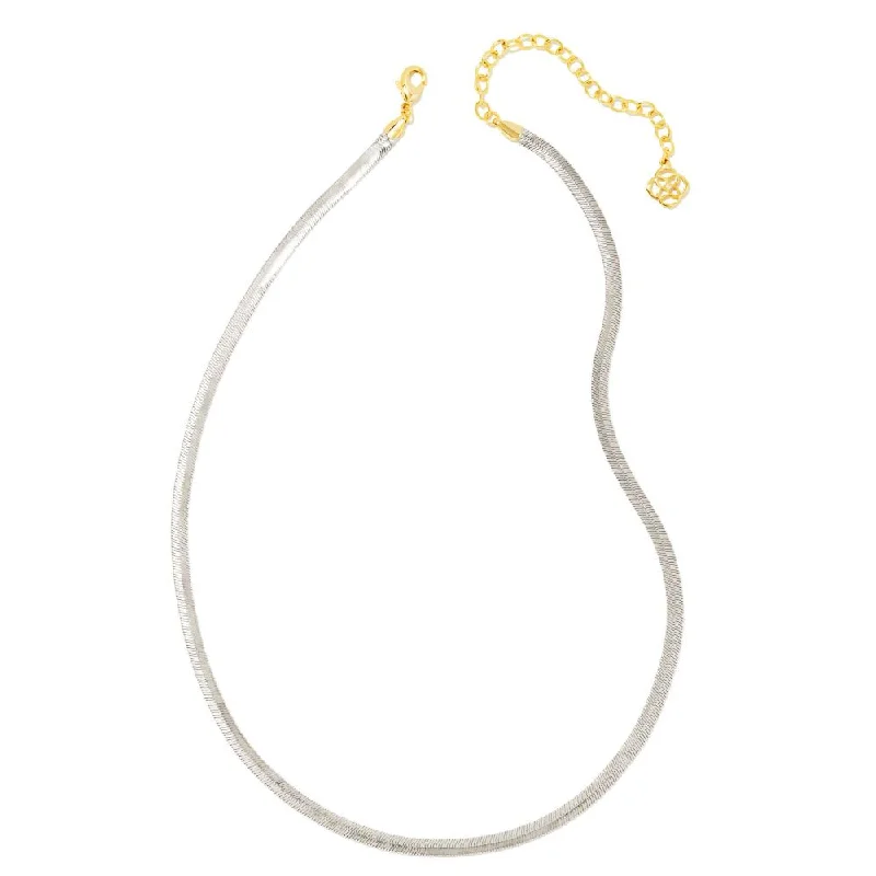 Silver layered necklaces  Kendra Scott Kassie Chain Necklace-Mixed Metals