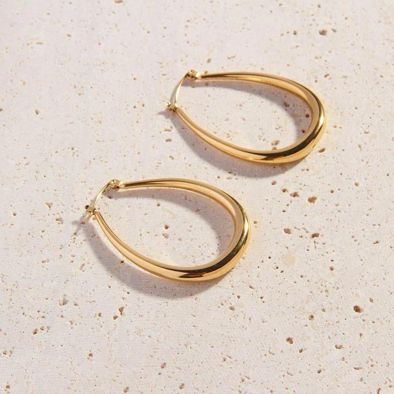 Korean fashion earringsOval Hoops