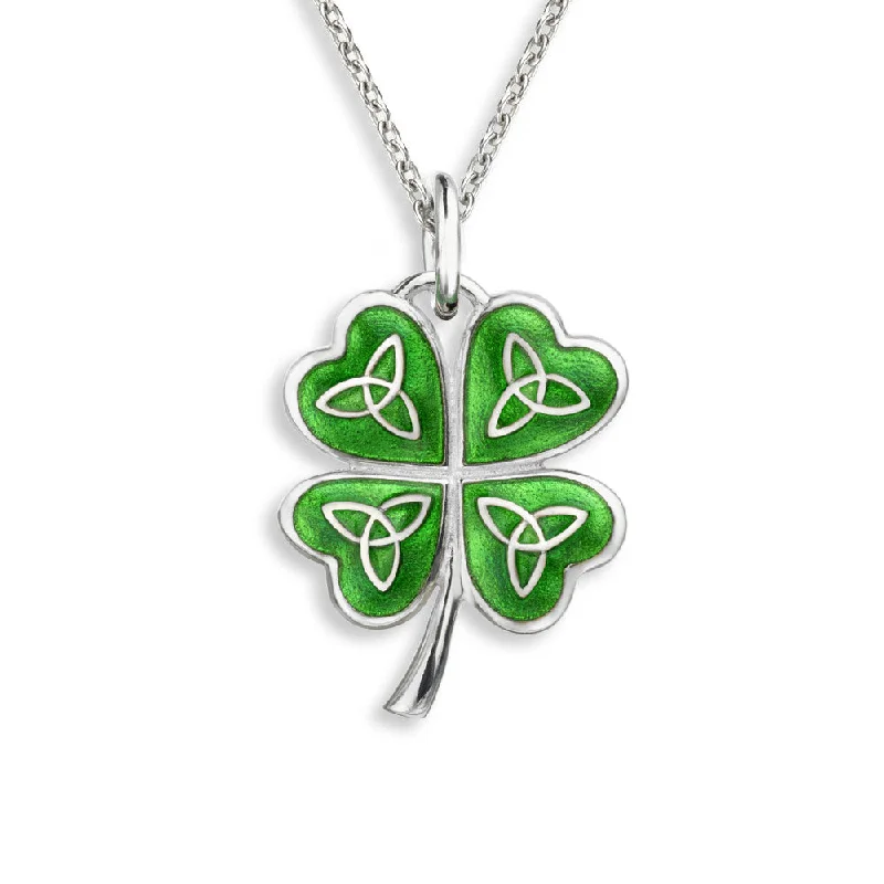 Anniversary gift necklaces  Nicole Barr Green Cloverleaf Celtic Cross Necklace