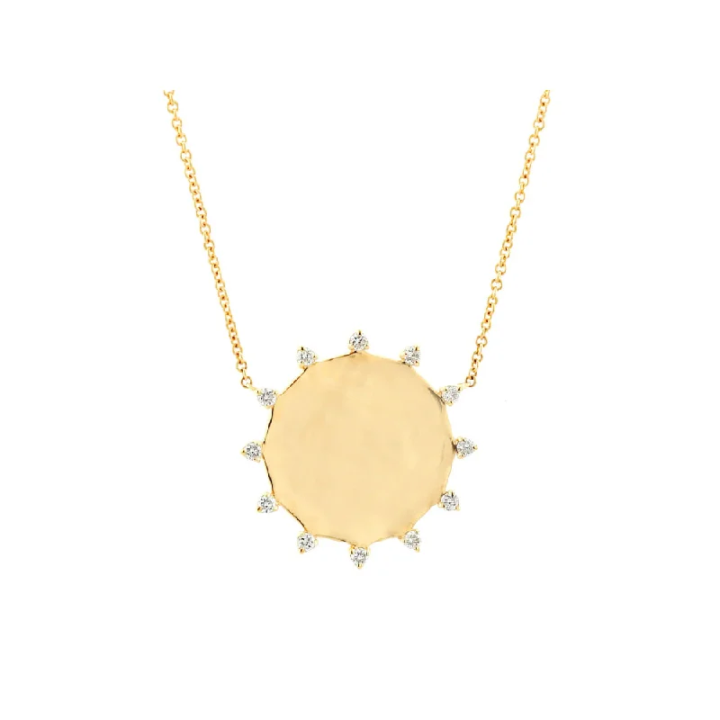 Adjustable length necklaces  Rachel Reid 14k Diamond Sun Necklace