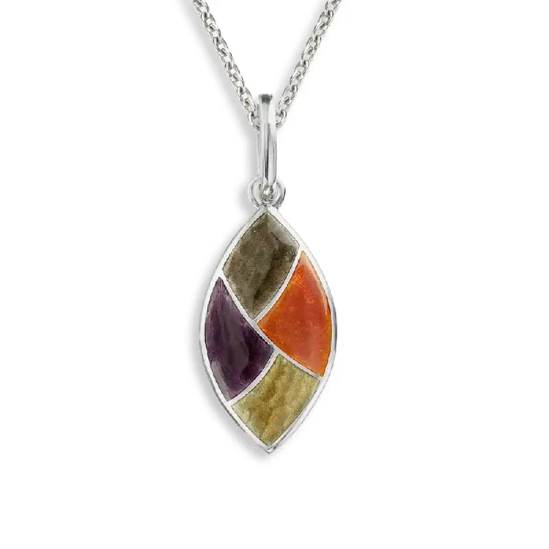 Asymmetrical necklaces  Nicole Barr Orange Enamel Marquise Pendant Necklace