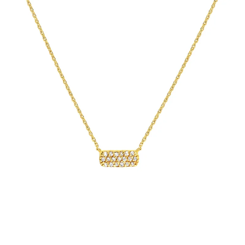 Cross pendant necklaces  14k Diamond Mini Dog Tag Necklace