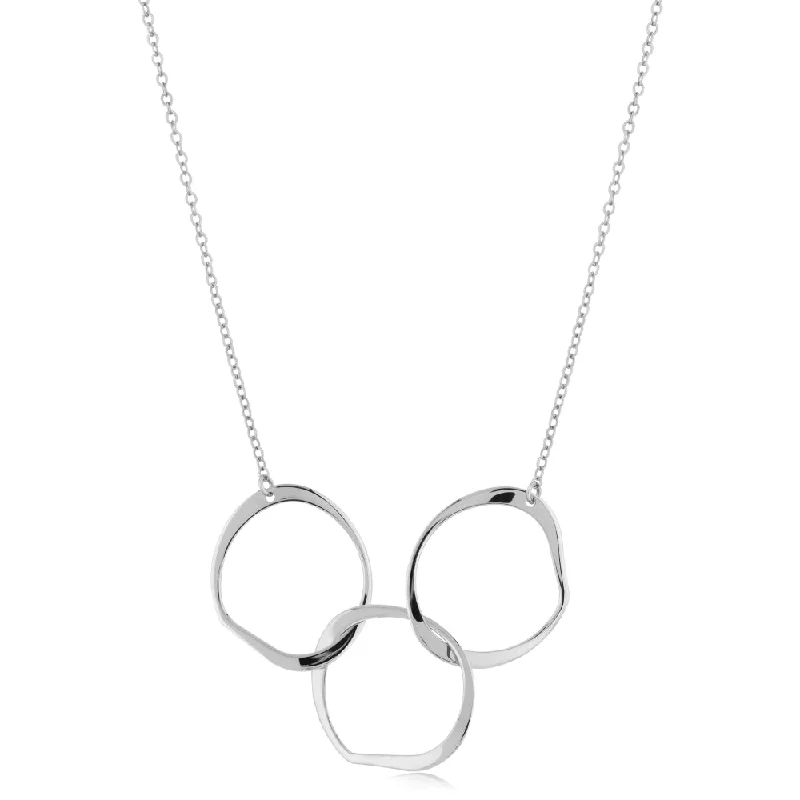 Budget-friendly necklaces  Sterling Silver Triple Interlocked Circles Necklace