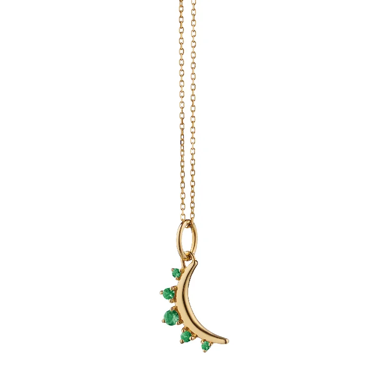 Affordable necklaces under $20  May Emerald "Moon" 18K Gold Birthstone Necklace