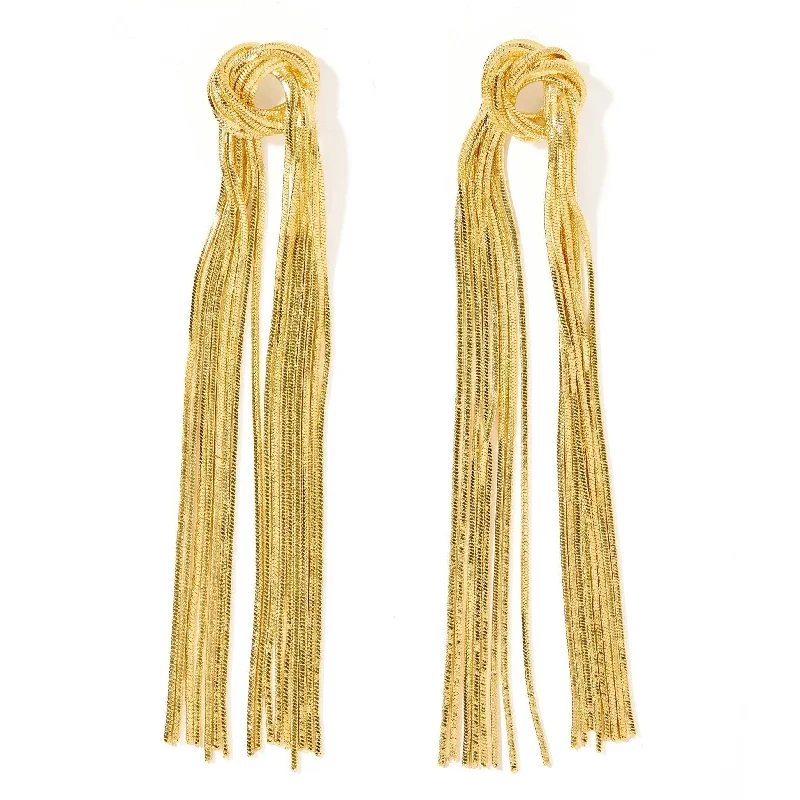 Trendy geometric earringsLinny Co | Natalie Gold Tone Tassel Earrings