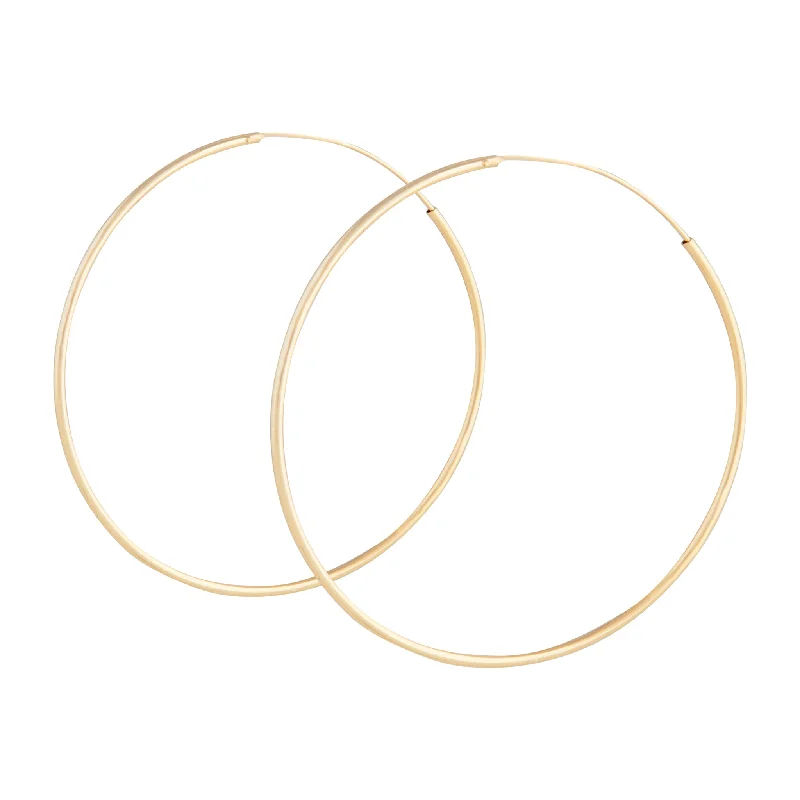 Diamond earringsGold Plated Sterling Silver 50mm Hoop