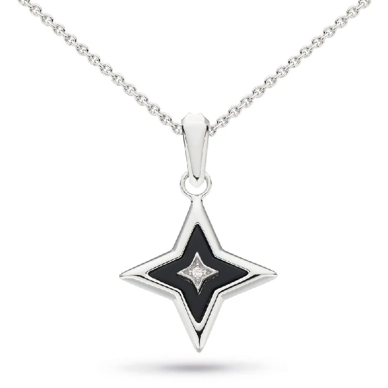 Minimalist chain necklaces  Kit Heath Céleste Astoria Glitz Petite Onyx Star Necklace