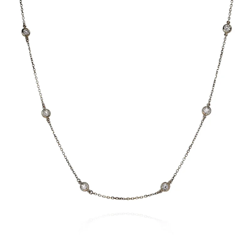 Non-tarnish necklaces  14k Yellow Gold Diamonds By The Yard 2.65mm Diamond Station Necklace