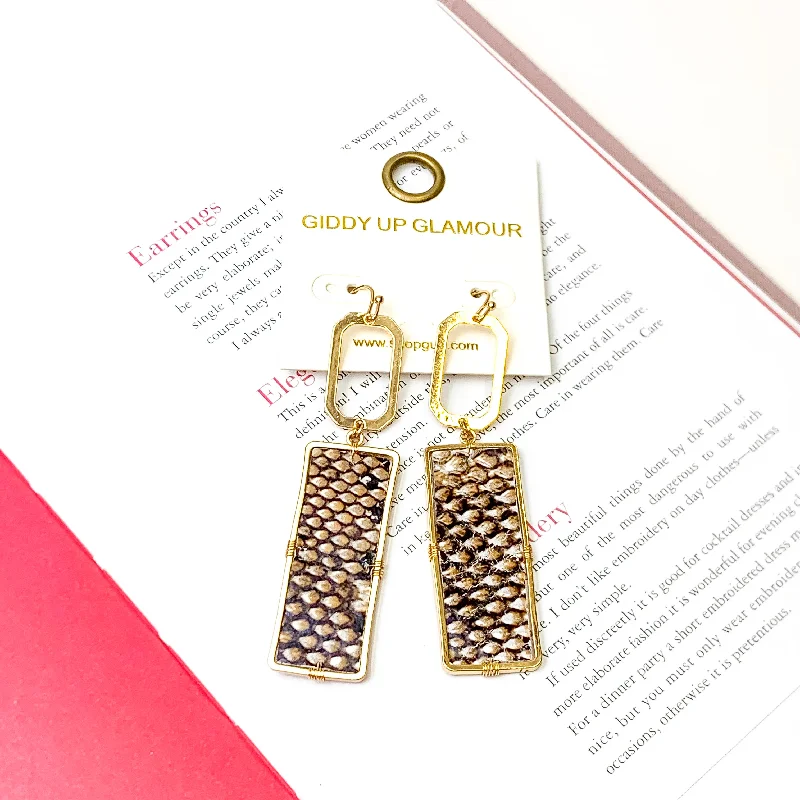 Geometric earringsGolden Python Drop Earrings