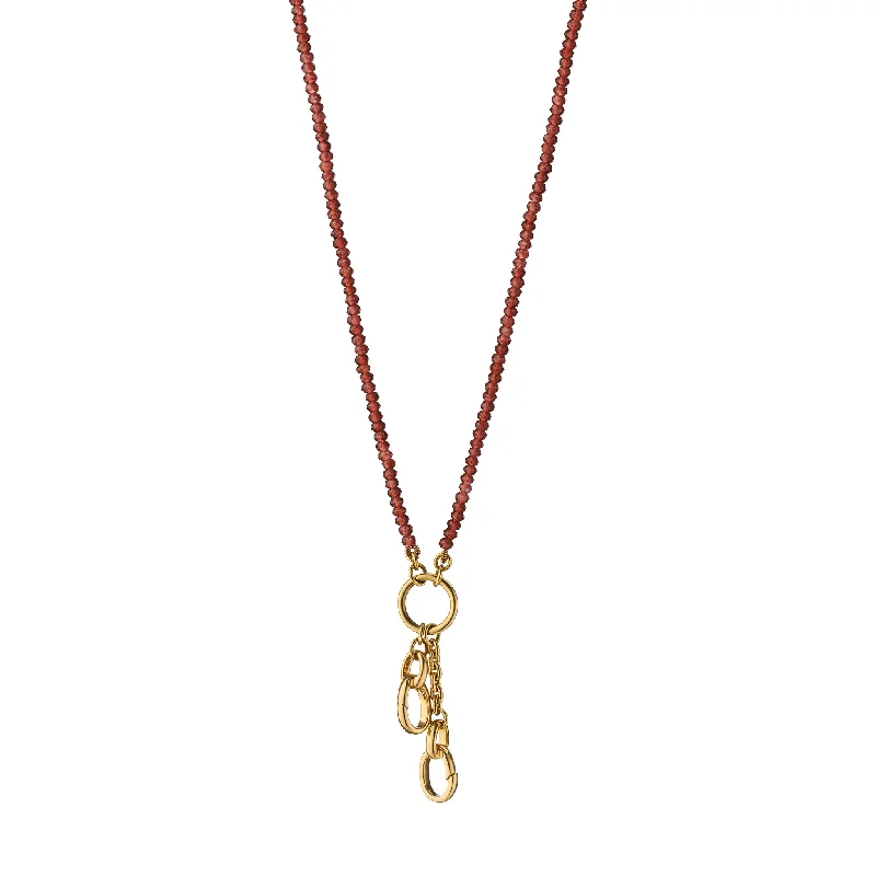 Minimal chain necklaces  18" "Design Your Own" Garnet Charm Chain Necklace, 2 Charm Stations