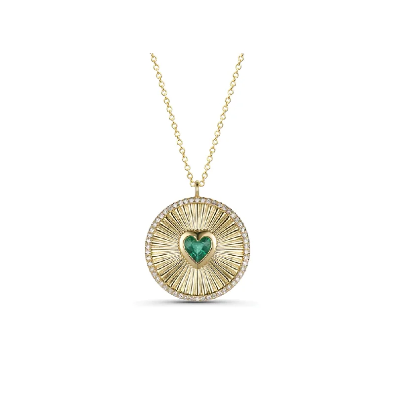 Necklaces for prom night  14K Emerald Heart Diamond Ridge Necklace