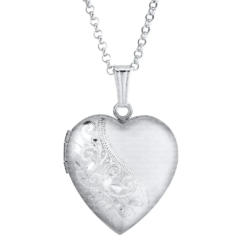 Yellow gold chain necklaces  Sterling Silver Heart Locket Necklace