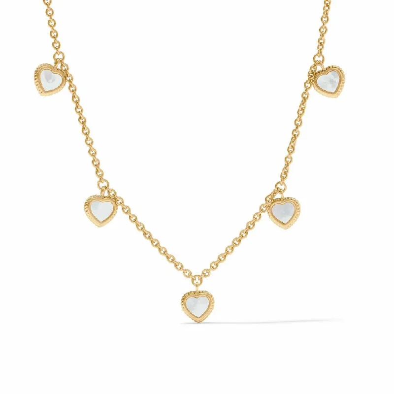 Lightweight necklaces  Julie Vos Heart Delicate Charm Necklace - Mother of Pearl